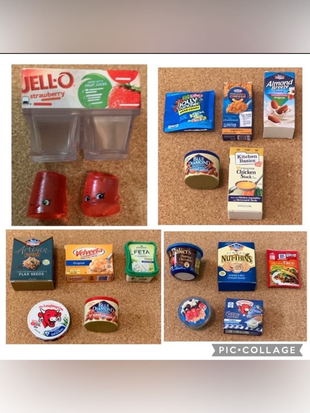 Mini Brands Toy Food Lot Jolly Ranchers,Jello,Mac and Cheese,Nuts,Taco,Crackers
